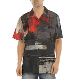 Hawaiian Shirt Modern Art Abstraction Black and Red