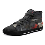 High-Top Canvas Shoes Modern Art Abstraction Black and Red