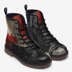 Leather Boots Modern Art Abstraction Black and Red