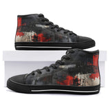 High-Top Canvas Shoes Modern Art Abstraction Black and Red