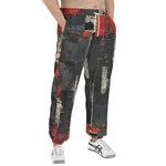 Men's Sweatpants Modern Art Abstraction Black and Red