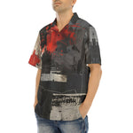 Hawaiian Shirt Modern Art Abstraction Black and Red