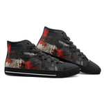 High-Top Canvas Shoes Modern Art Abstraction Black and Red