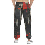 Men's Sweatpants Modern Art Abstraction Black and Red