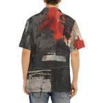 Hawaiian Shirt Modern Art Abstraction Black and Red