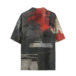 Hawaiian Shirt Modern Art Abstraction Black and Red