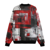 Bomber Jacket Modern Art Abstraction Black White and Red