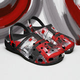 Classic Clogs Modern Art Abstraction Black White and Red
