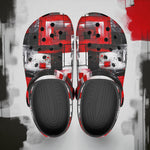 Classic Clogs Modern Art Abstraction Black White and Red