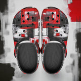 Classic Clogs Modern Art Abstraction Black White and Red