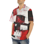 Hawaiian Shirt Modern Art Abstraction Black White and Red