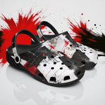 Classic Clogs Modern Art Abstraction Black White and Red