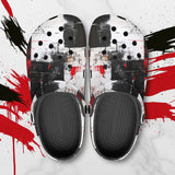 Classic Clogs Modern Art Abstraction Black White and Red