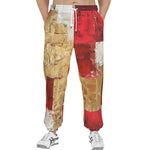 Men's Sweatpants Modern Art Abstraction White Yellow and Red