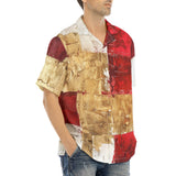 Hawaiian Shirt Modern Art Abstraction White Yellow and Red