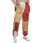 Men's Sweatpants Modern Art Abstraction White Yellow and Red