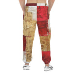 Men's Sweatpants Modern Art Abstraction White Yellow and Red