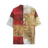 Hawaiian Shirt Modern Art Abstraction White Yellow and Red