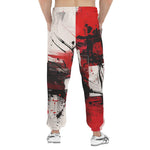 Men's Sweatpants Modern Art Abstraction Black White and Red