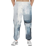 Men's Sweatpants Modern Art Abstraction Blue and White