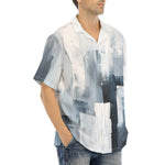 Hawaiian Shirt Modern Art Abstraction Blue and White