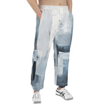 Men's Sweatpants Modern Art Abstraction Blue and White