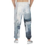 Men's Sweatpants Modern Art Abstraction Blue and White