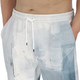 Men's Sweatpants Modern Art Abstraction Blue and White