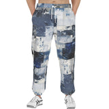 Men's Sweatpants Modern Art Abstraction Blue and White
