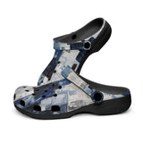 Classic Clogs Modern Art Abstraction Blue and White