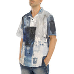 Hawaiian Shirt Modern Art Abstraction Blue and White