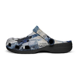 Classic Clogs Modern Art Abstraction Blue and White