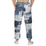 Men's Sweatpants Modern Art Abstraction Blue and White