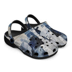 Classic Clogs Modern Art Abstraction Blue and White