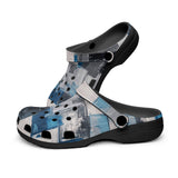 Classic Clogs Modern Art Abstraction Blue and White