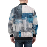 Bomber Jacket Modern Modern Art Abstraction Blue and White