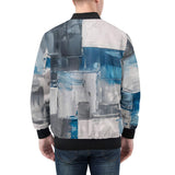 Bomber Jacket Modern Modern Art Abstraction Blue and White