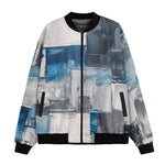Bomber Jacket Modern Modern Art Abstraction Blue and White