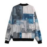 Bomber Jacket Modern Modern Art Abstraction Blue and White