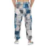 Men's Sweatpants Modern Art Abstraction Blue and White