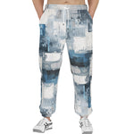 Men's Sweatpants Modern Art Abstraction Blue and White