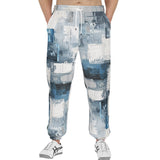 Men's Sweatpants Modern Art Abstraction Blue and White