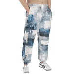 Men's Sweatpants Modern Art Abstraction Blue and White