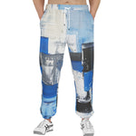 Men's Sweatpants Modern Art Abstraction Blue and White