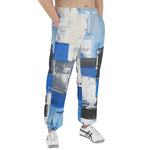 Men's Sweatpants Modern Art Abstraction Blue and White