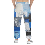 Men's Sweatpants Modern Art Abstraction Blue and White