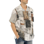 Hawaiian Shirt Modern Art Abstraction Brown and White