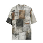 Hawaiian Shirt Modern Art Abstraction Brown and White