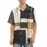 Hawaiian Shirt Modern Art Abstraction Brown and White
