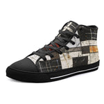 High-Top Canvas Shoes Modern Art Abstraction Brown and White